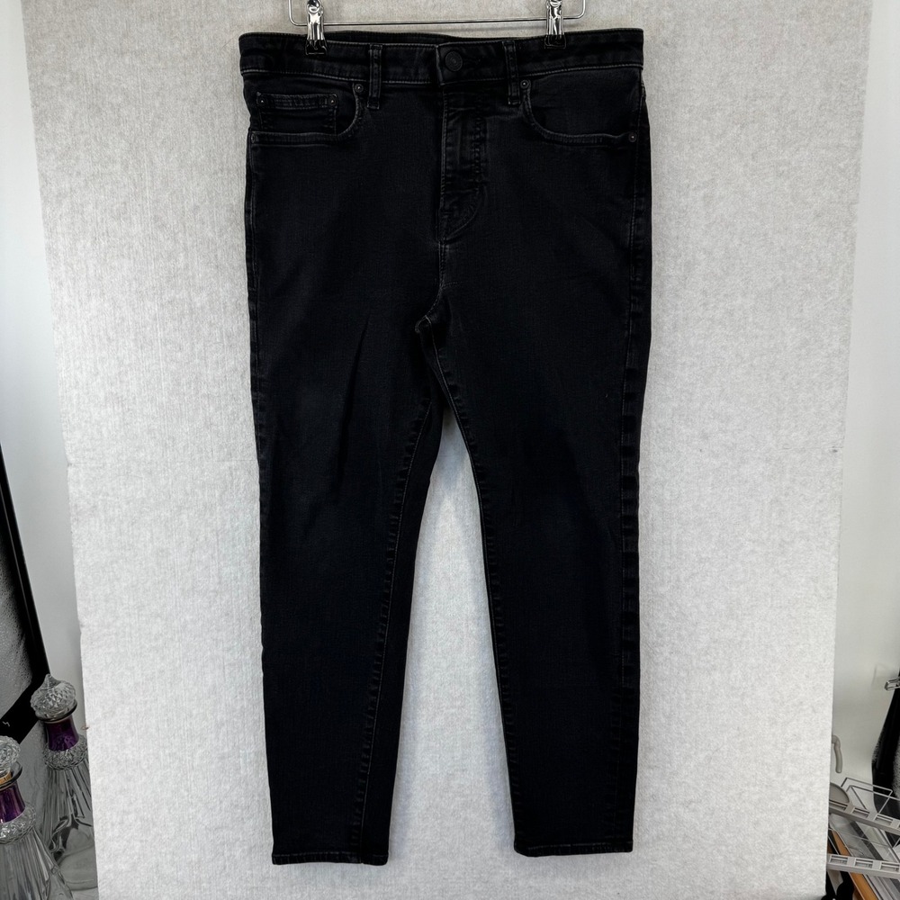Express Mens Skinny Fit Jeans Faded Black Denim 31x30